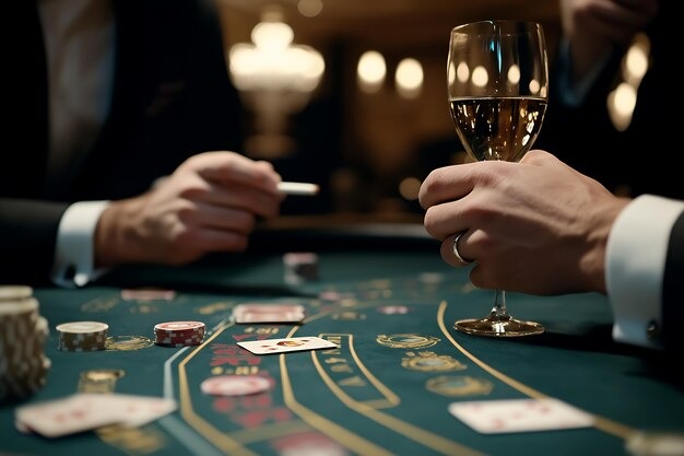 Live Bandar Poker table with dealer
